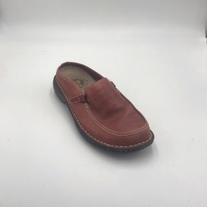 Merrell Shoes Womens Tetra Slides Mules Comfort Red Leather Slip on